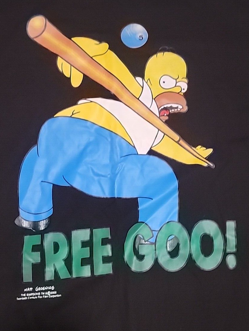 The Simpsons - Homer Free Goo! Vintage T-shirt and Short Set 2000 Medium gallery