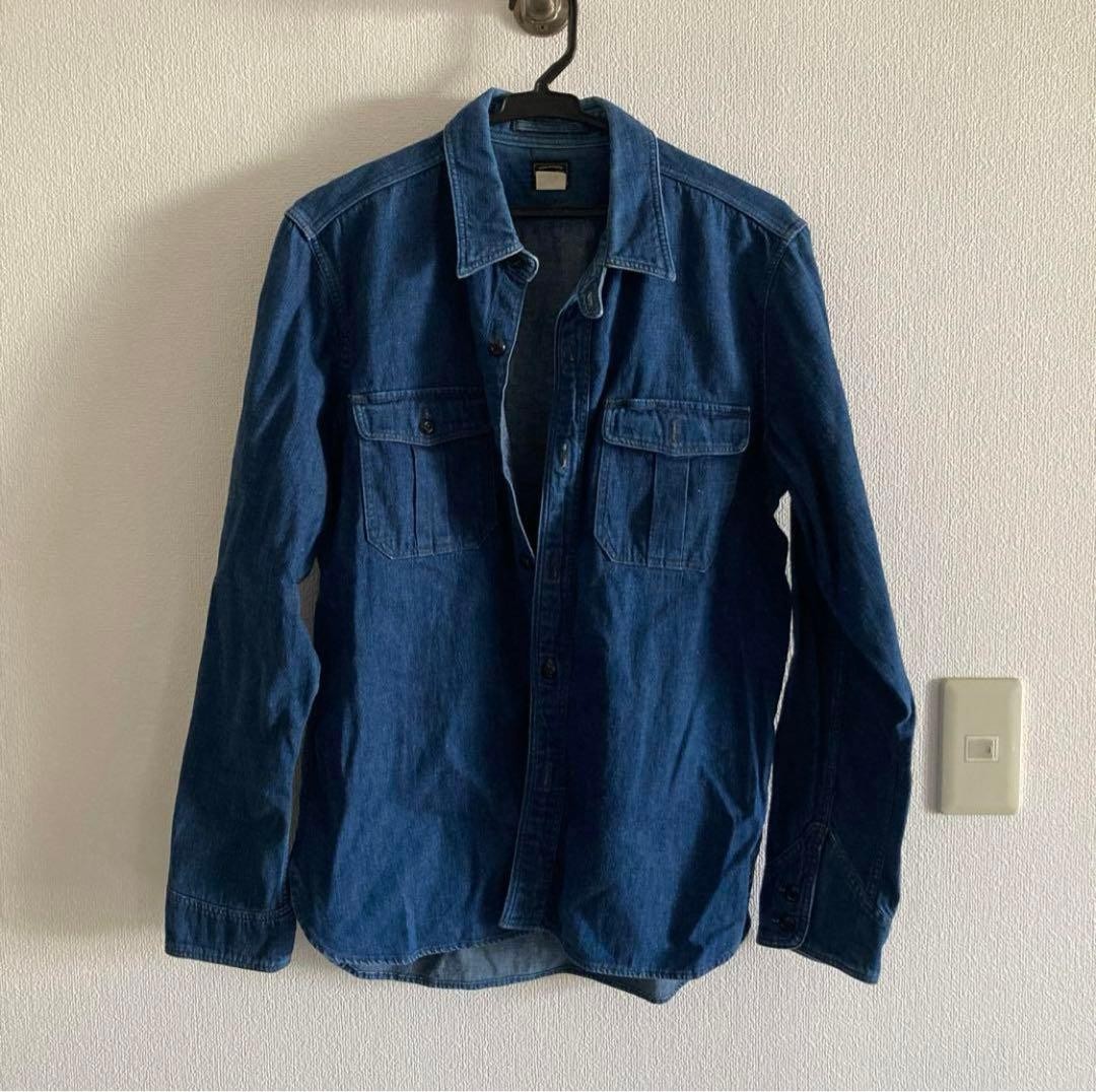 PHIGVEL Denim Shirt Blue/Navy Long Sleeve Size S gallery