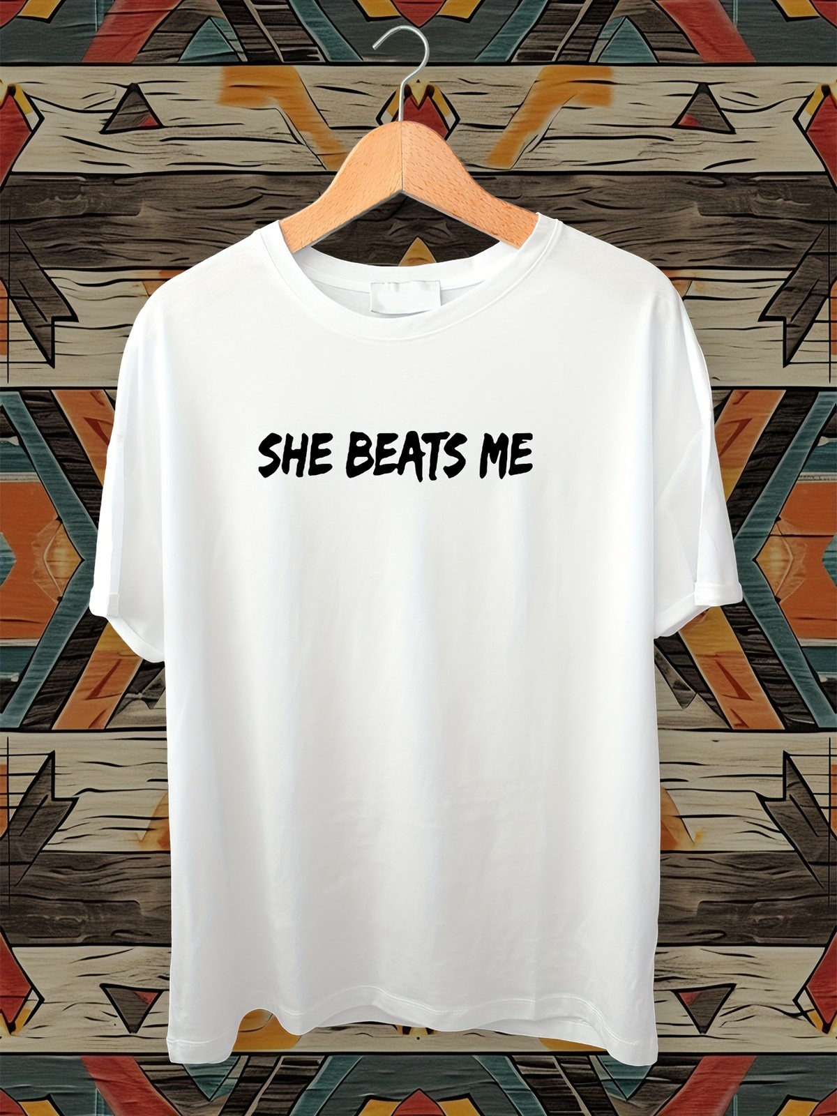 Funny I Do Beat Him Graphic T-Shirt Unisex Oversized Relaxed Crew Neck Short√ gallery