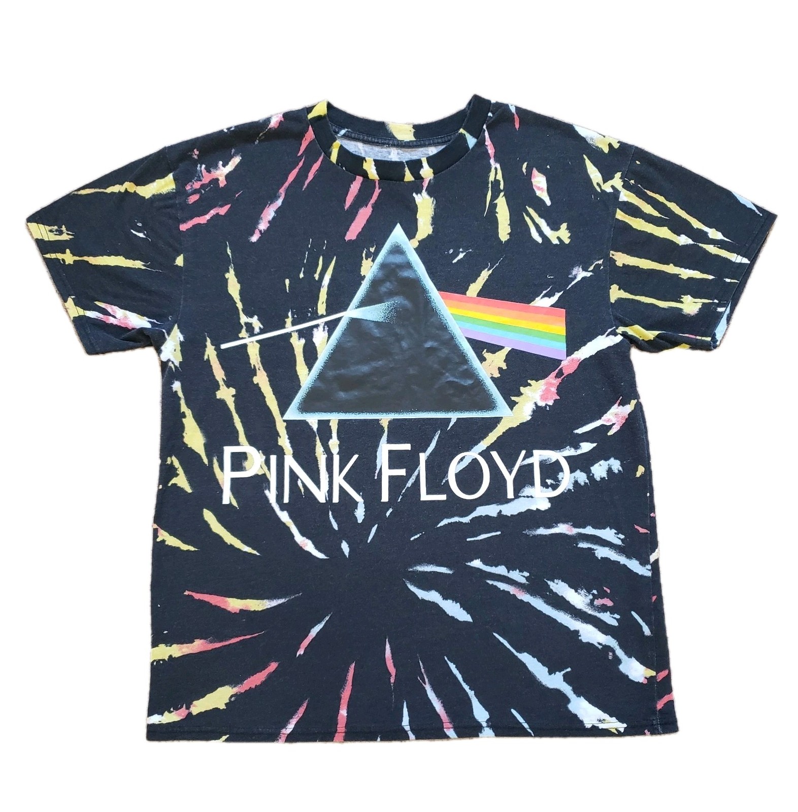 2020 Pink Floyd Dark Side Of The Moon Size Medium Mens Tie Dye AOP T-Shirt Band
