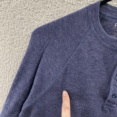Faherty Shirt Mens Medium Blue Cloud Cotton Long Sleeve Henley Raglan Top