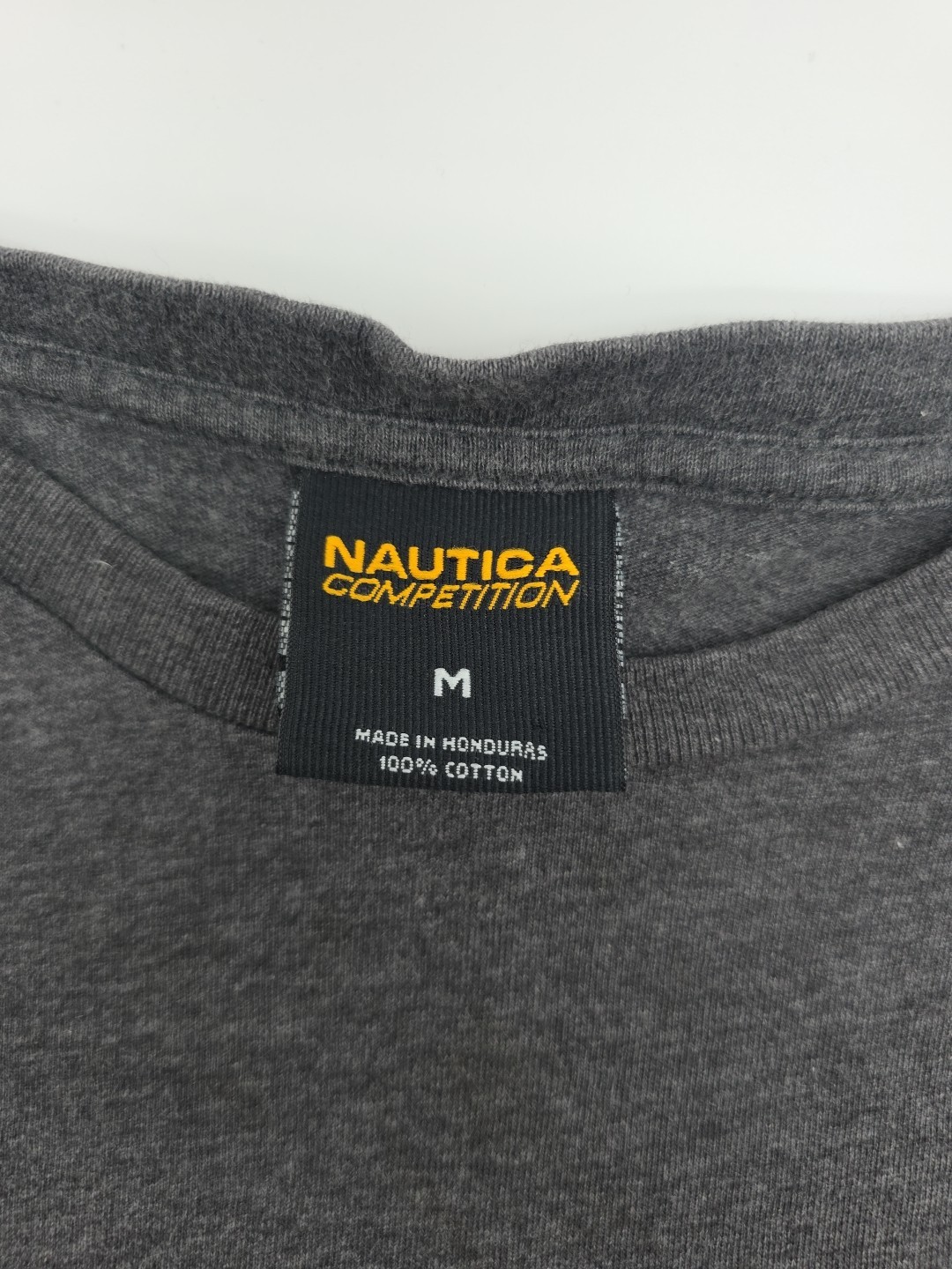 Nautica Competition T-Shirt Men Medium Gray Spell Out Tee. #43662 gallery