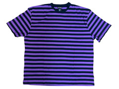 PURPLE & BLACK STRIPE SHORT SLEEVE TEE