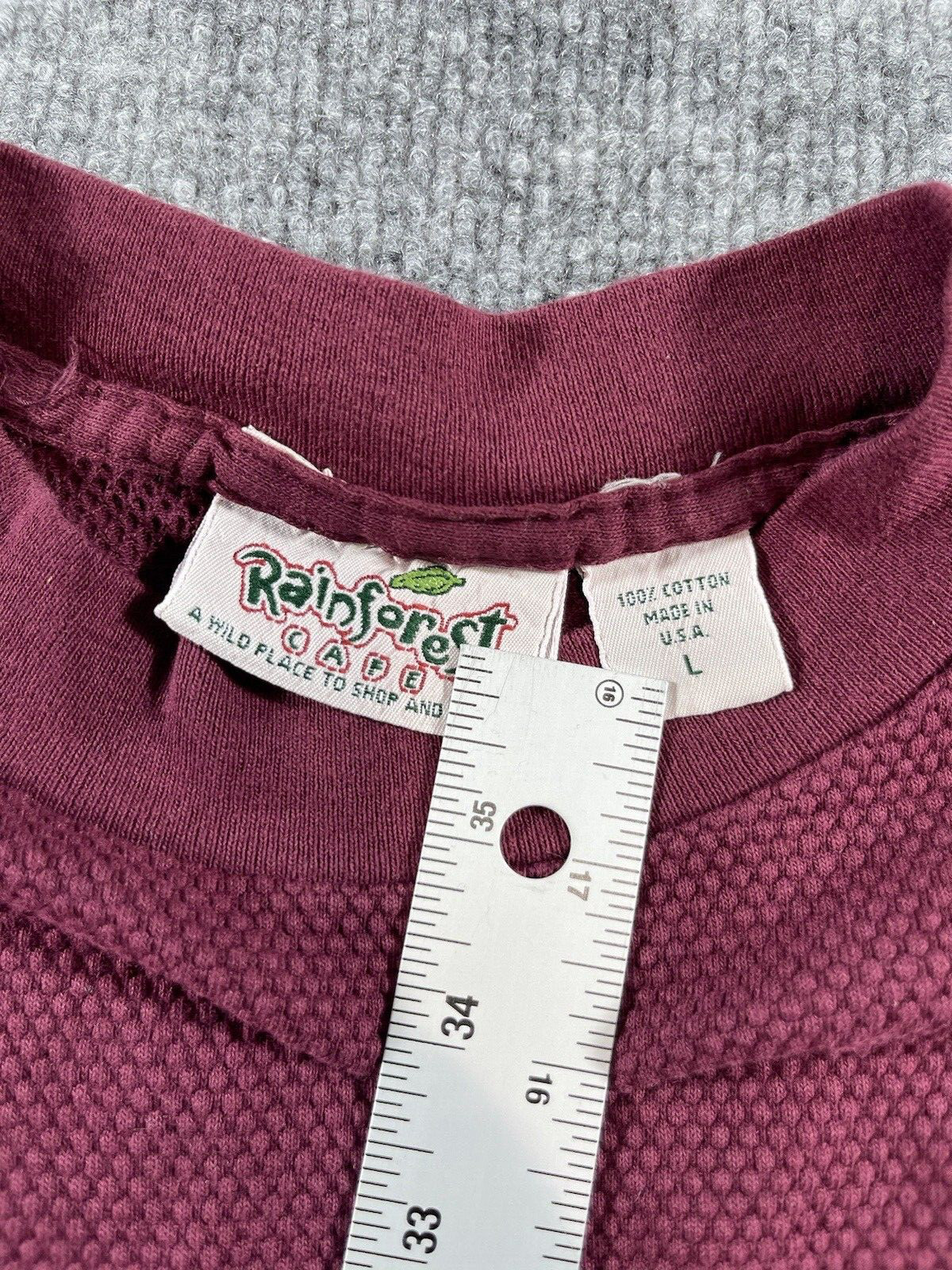 Vintage Rainforest Cafe Shirt Mens Red Short Sleeves Size Large Crew Neck Cotton gallery