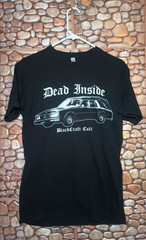 Black Craft Cult DEAD INSIDE Hearse White Black Small T-Shirt Occult Goth Y2K
