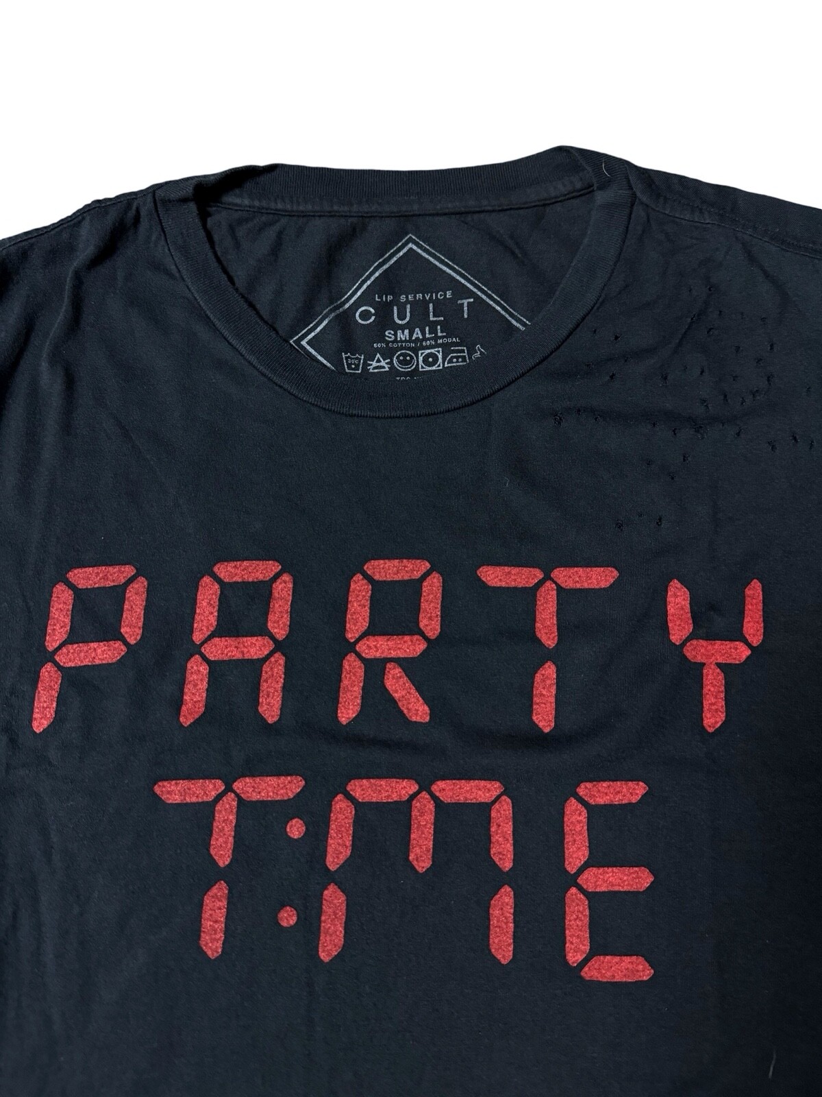 LIP SERVICE PARTY TIME SLEEVELESS TEE FUNNY COOL PUNK VINTAGE ROCK BLACK T SHIRT gallery