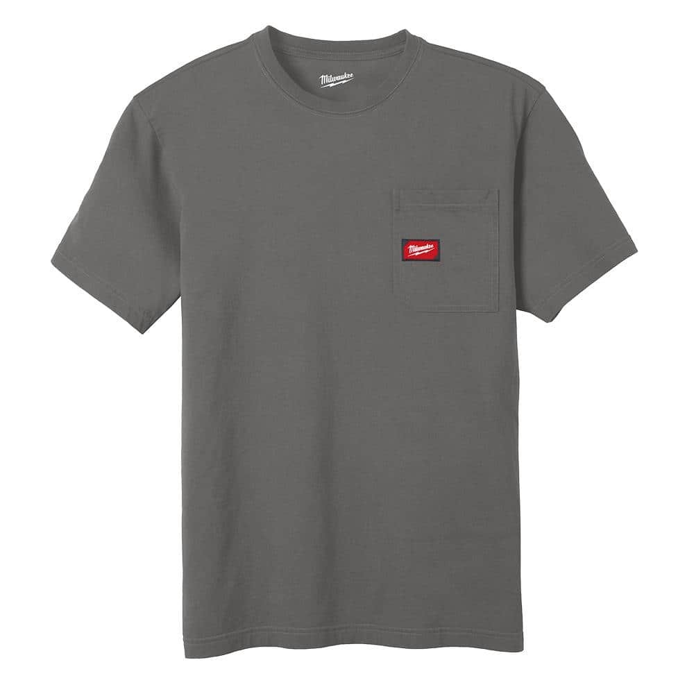 Milwaukee Men's Medium Gray GRIDIRON Cotton/Polyester Pocket T-Shirt gallery