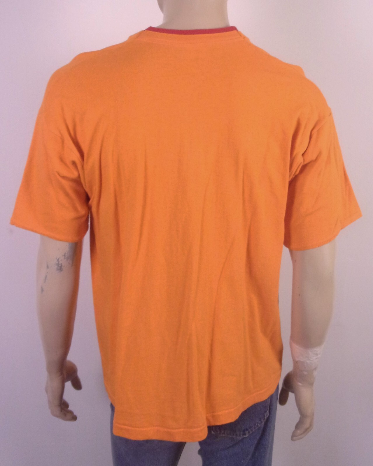 vintage 80s 90s FOTL 2 Tone T-Shirt Orange Red Accent 2 Ply single stitch L gallery
