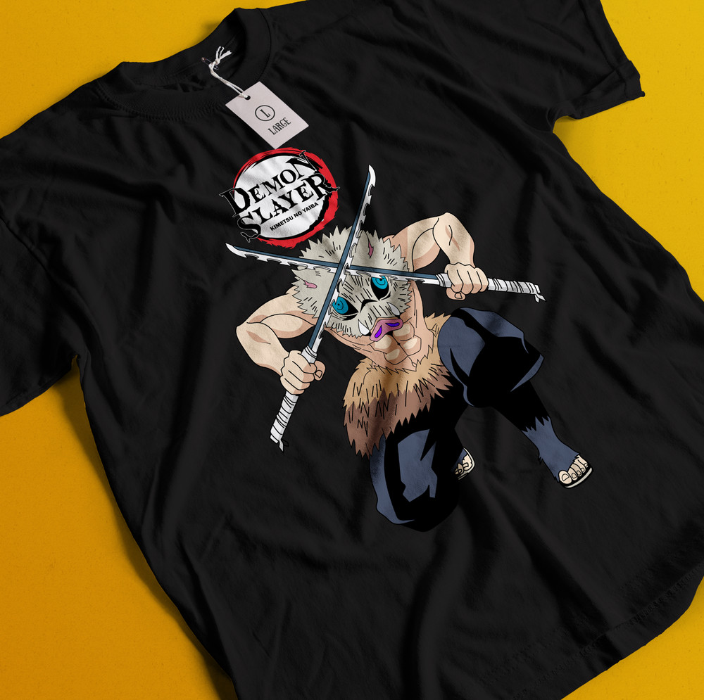 Demon Slayer Shirt Inosuke Tshirt Zenitsu T-Shirt Muzan Doma Tee Tanjiro Nezuko