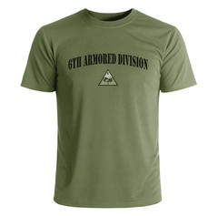 US Army 6th Armored Division OD Green Subdued T-Shirt Officially Licensed