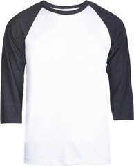 TOP PRO Men’s 3/4 Sleeve Casual Raglan Jersey Baseball Tee Shirt (M / C.GR/WHT)