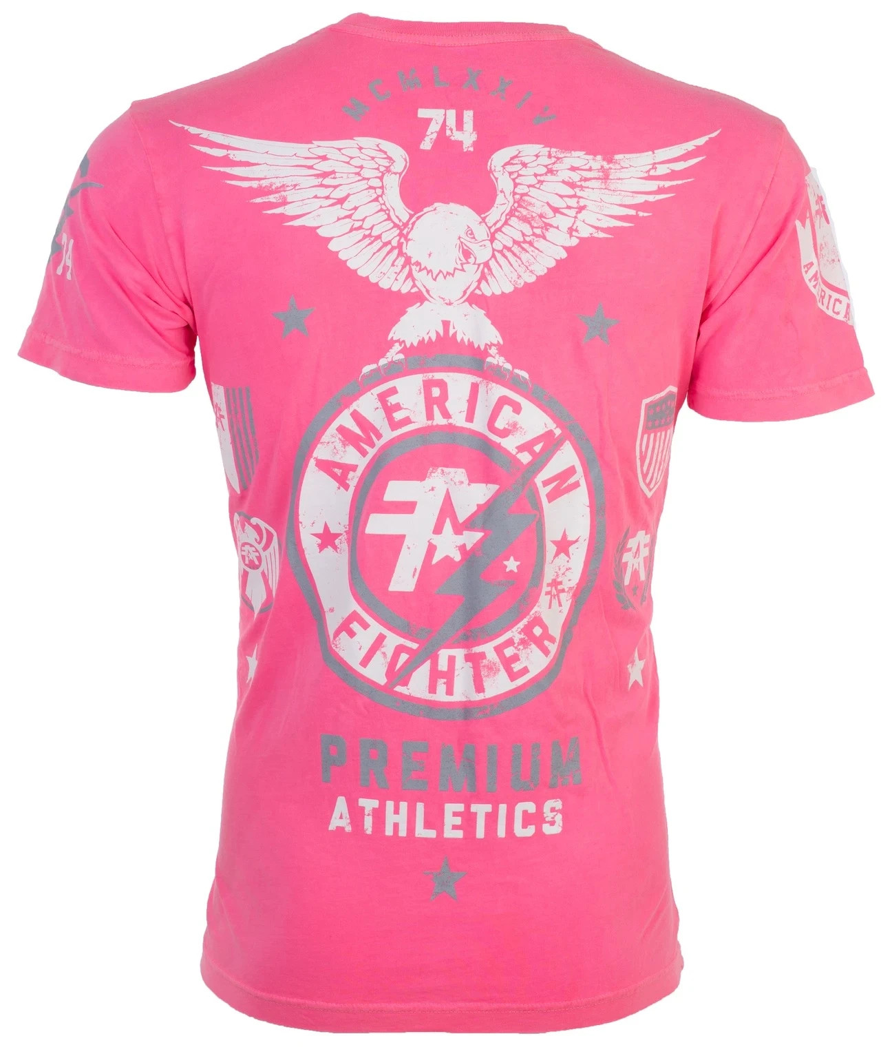 AMERICAN FIGHTER Men's T-Shirt MADISON Athletic Biker GYM Pink MMA gallery