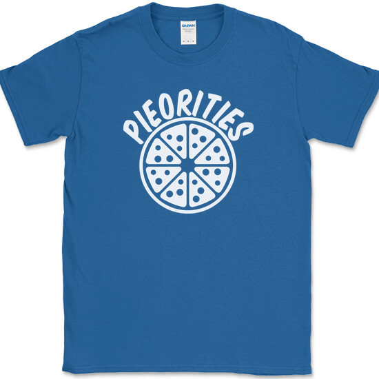 Pieorities Pizza T-Shirt Funny Food Slice Eating Humor Novelty Tee gallery