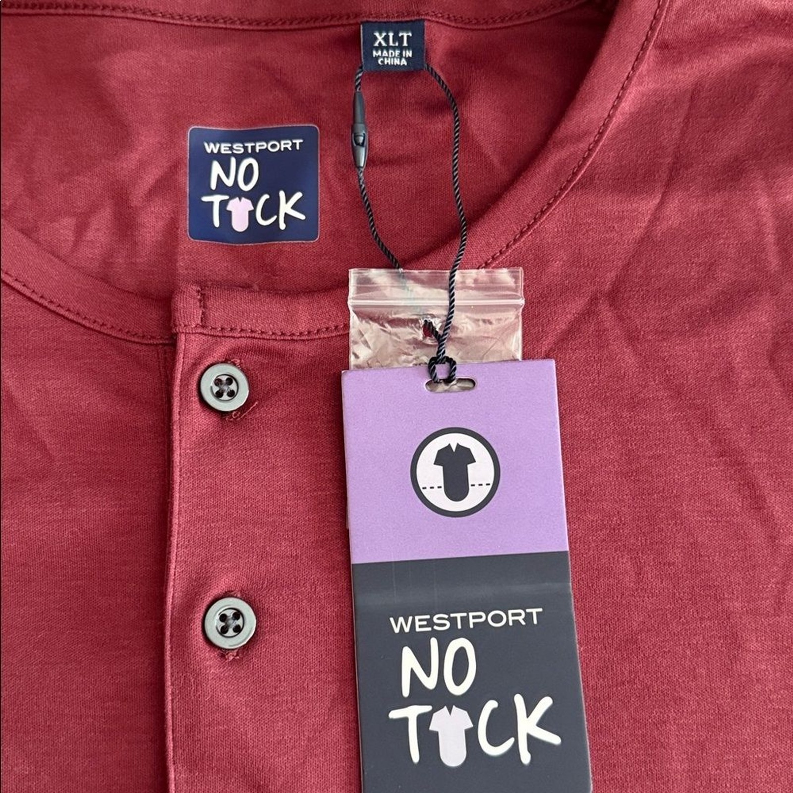 Westport NWT Men’s No-Tuck LustreTech Stretch Cotton Short Sleeve Henley Shirt gallery