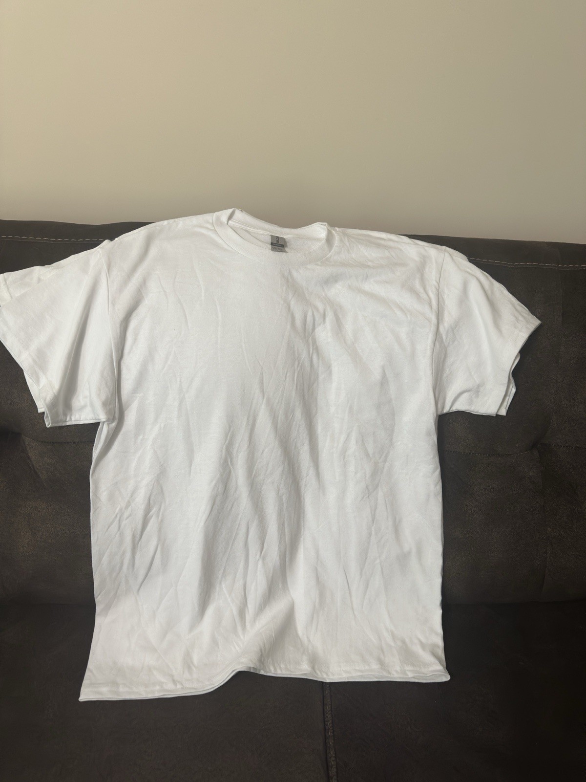 Gildan Dryblend Men’s White Crew T-Shirt Short Sleeve 2/Pack Cotton Large