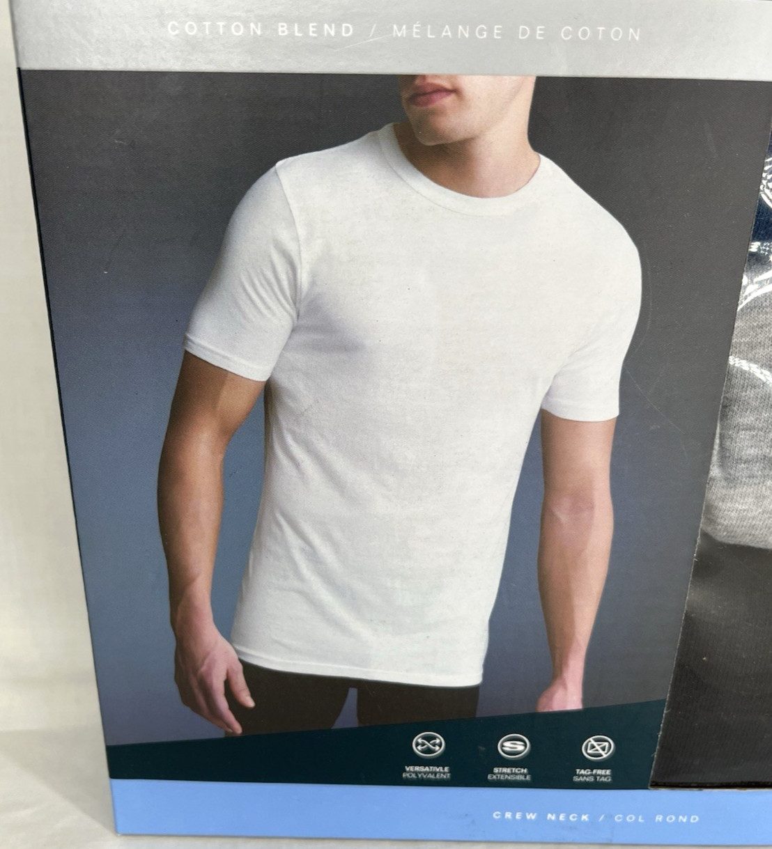 PERRY ELLIS Men's Crew Neck Tees SZ Small 3-Pk Cotton Blend Stretch Grey Black gallery