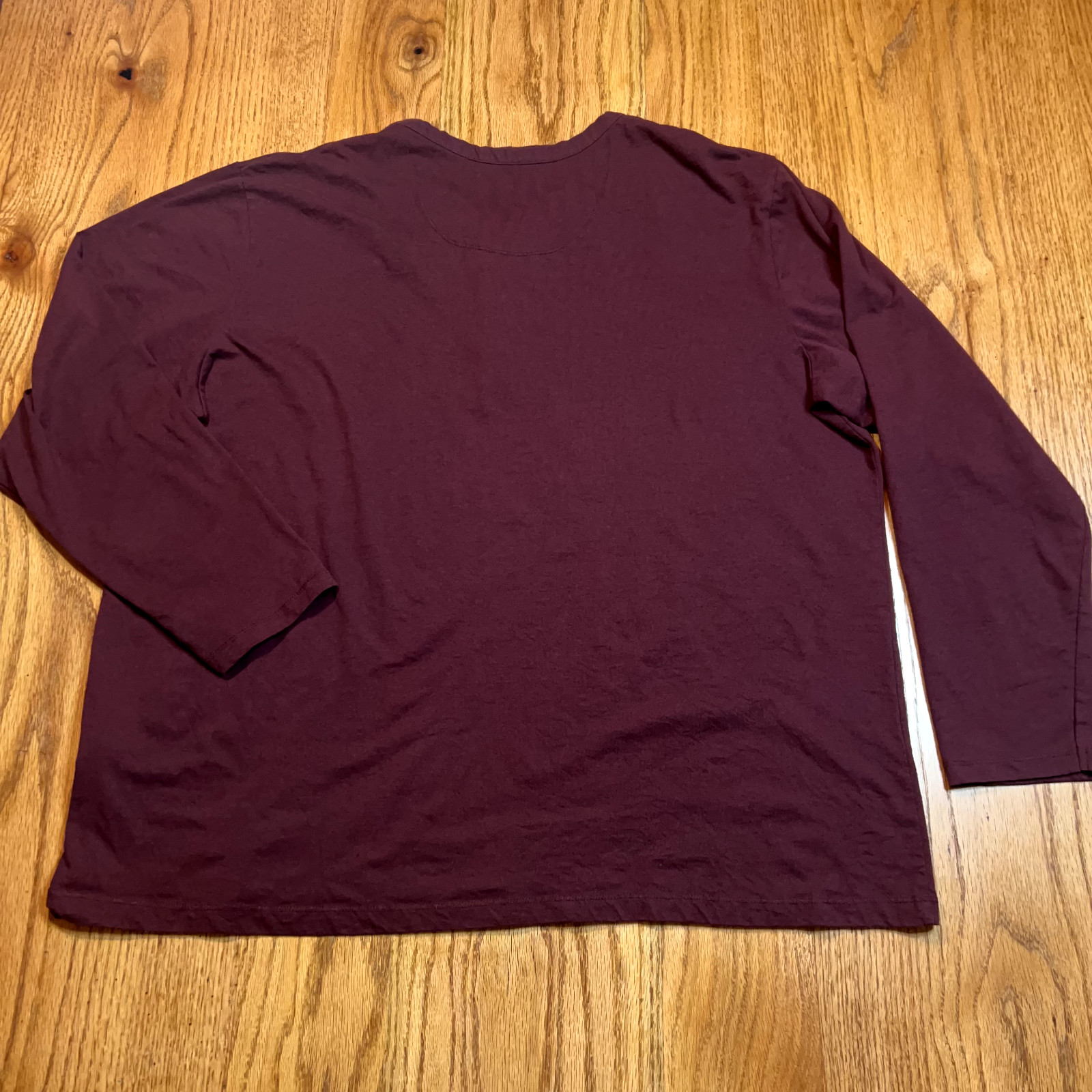 Woolrich Shirt Men's 2XL Maroon Henley Long Sleeve Casual Woven Cotton Blend gallery