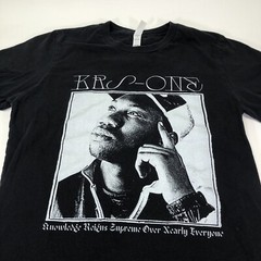 KRS One Knowledge Reigns Supreme Photo Logo size M Medium Black Shirt Rap Tee