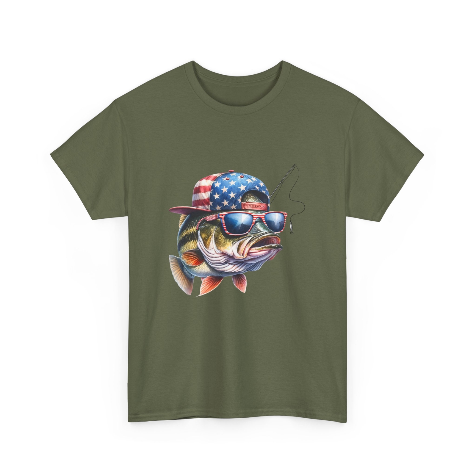 Fishing Shirt, Fish American Flag Fishing Rod Fisherman Funny Shirt gallery