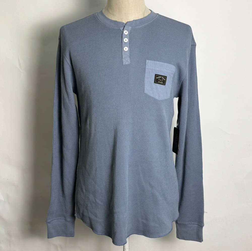 Dark Seas Long Sleeve Thermal Henley Missoula Slate Blue Size M NWT