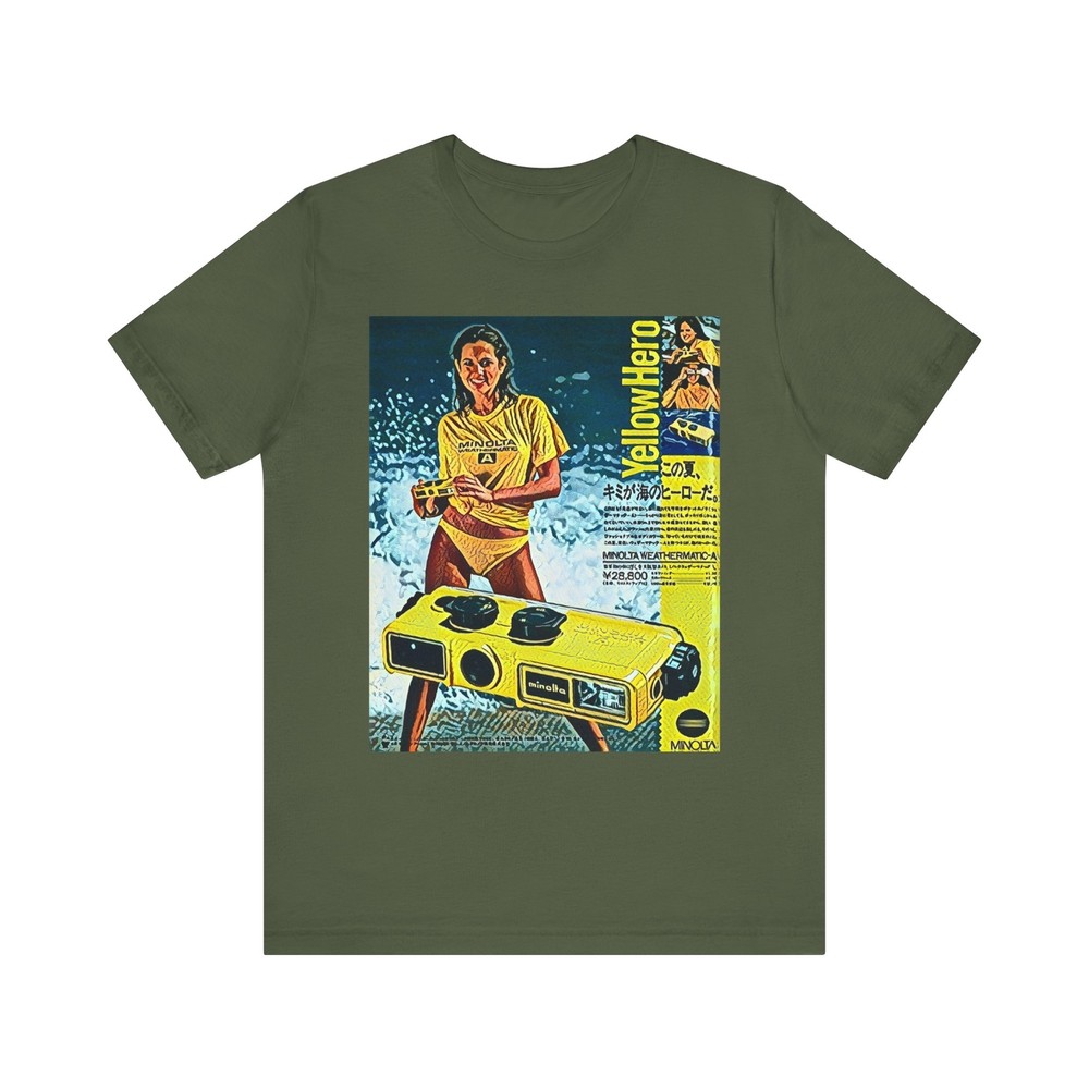 Minolta Yellow Hero Retro Graphic Print Art Unisex Jersey Short Sleeve Tee Shirt