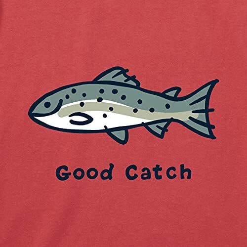 3XL Men's Life Is Good Good Catch Fish Fishing Red SS Crusher Tee gallery