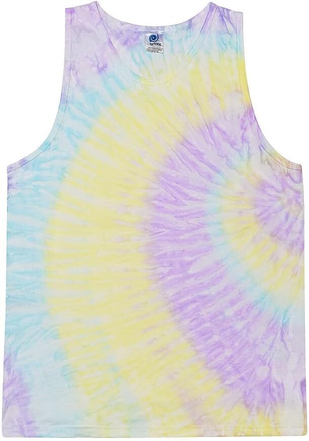 Unisex Tie Dye Tank Top Sleeveless 100% Cotton Summer Beach Shirt Hand Dyed gallery