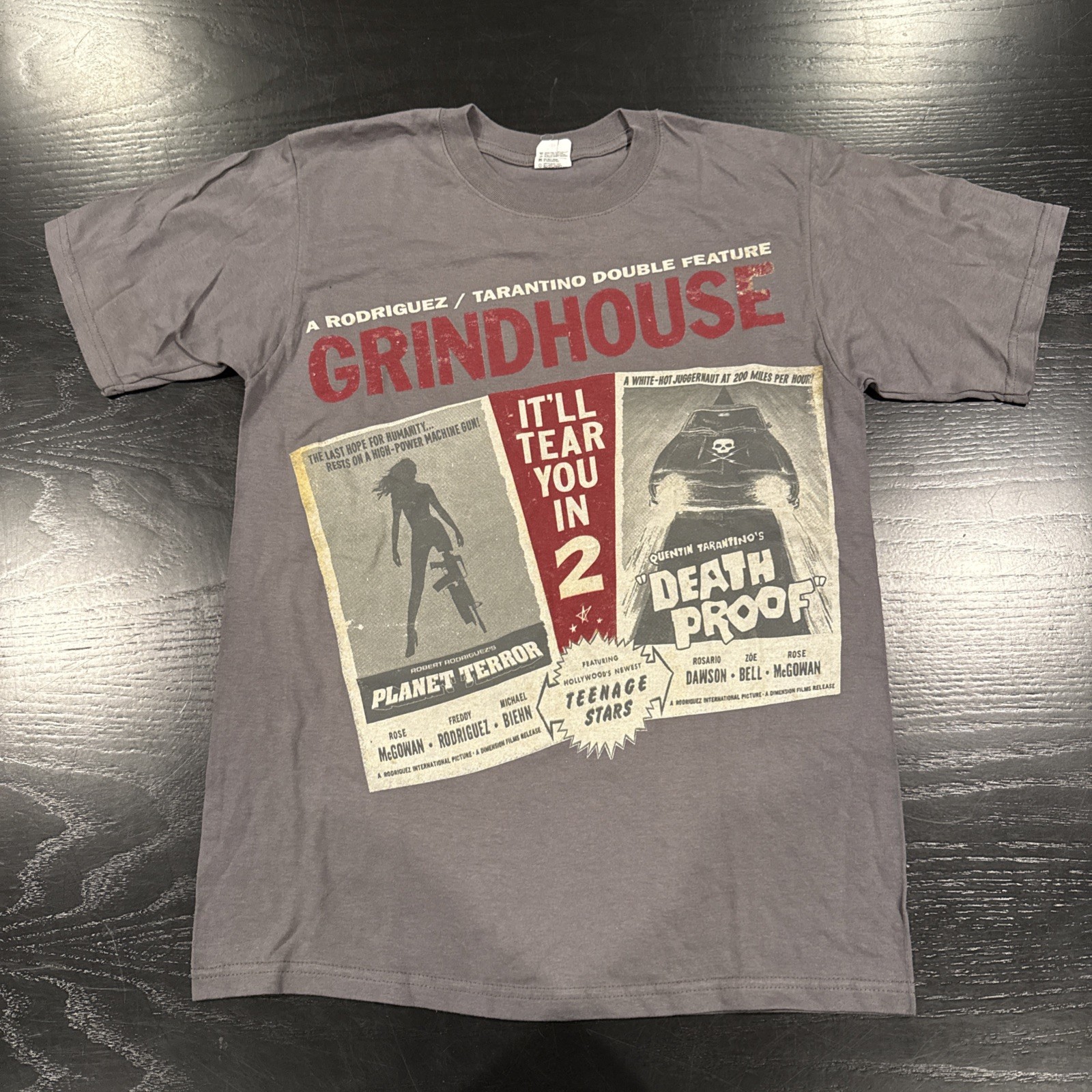 Vintage 2007 Grind House Planet Terror And Death Proof T Shirt Movie Promo M