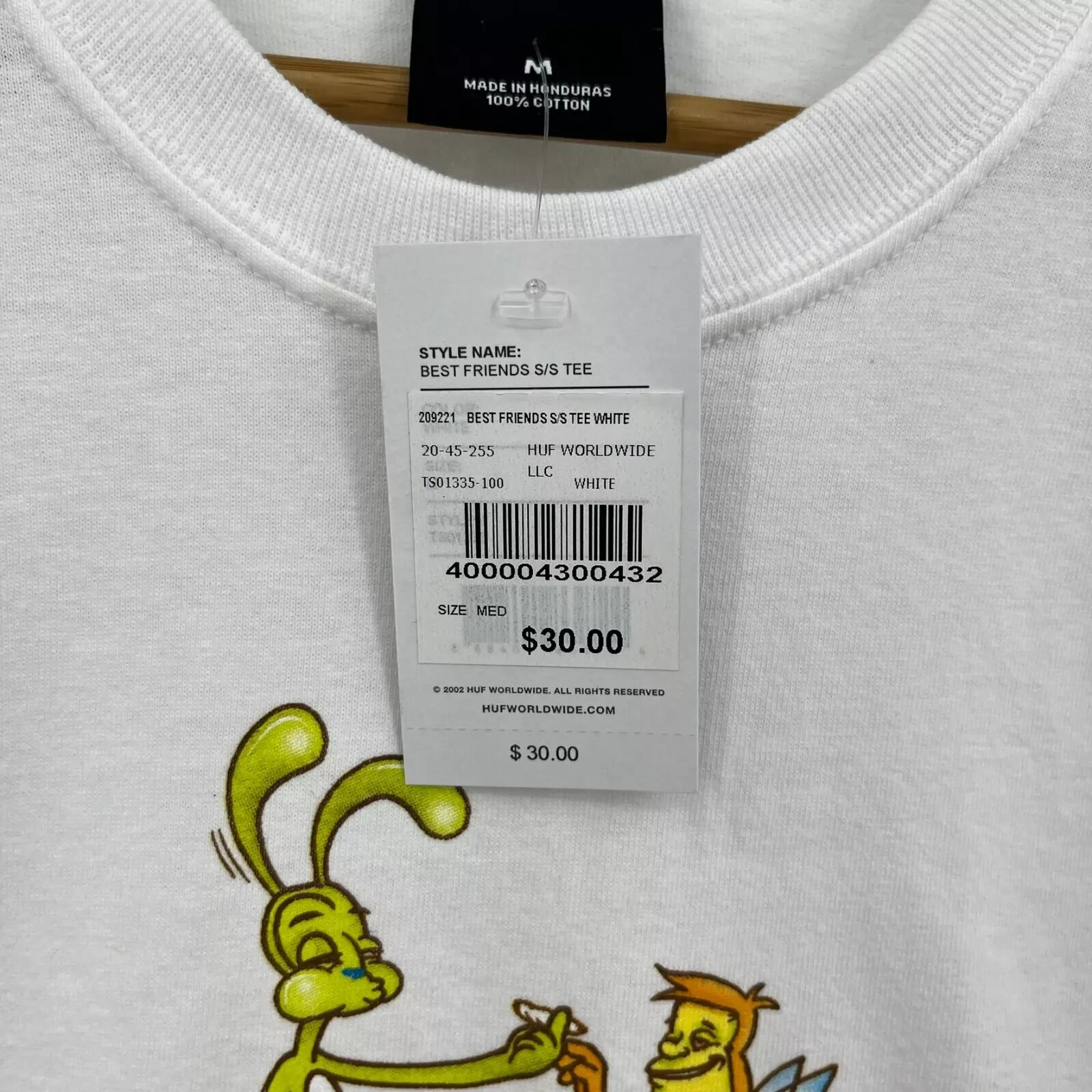 HUF Worldwide T-Shirt Men's Size M White Best Friends Graphic Logo New NWT gallery