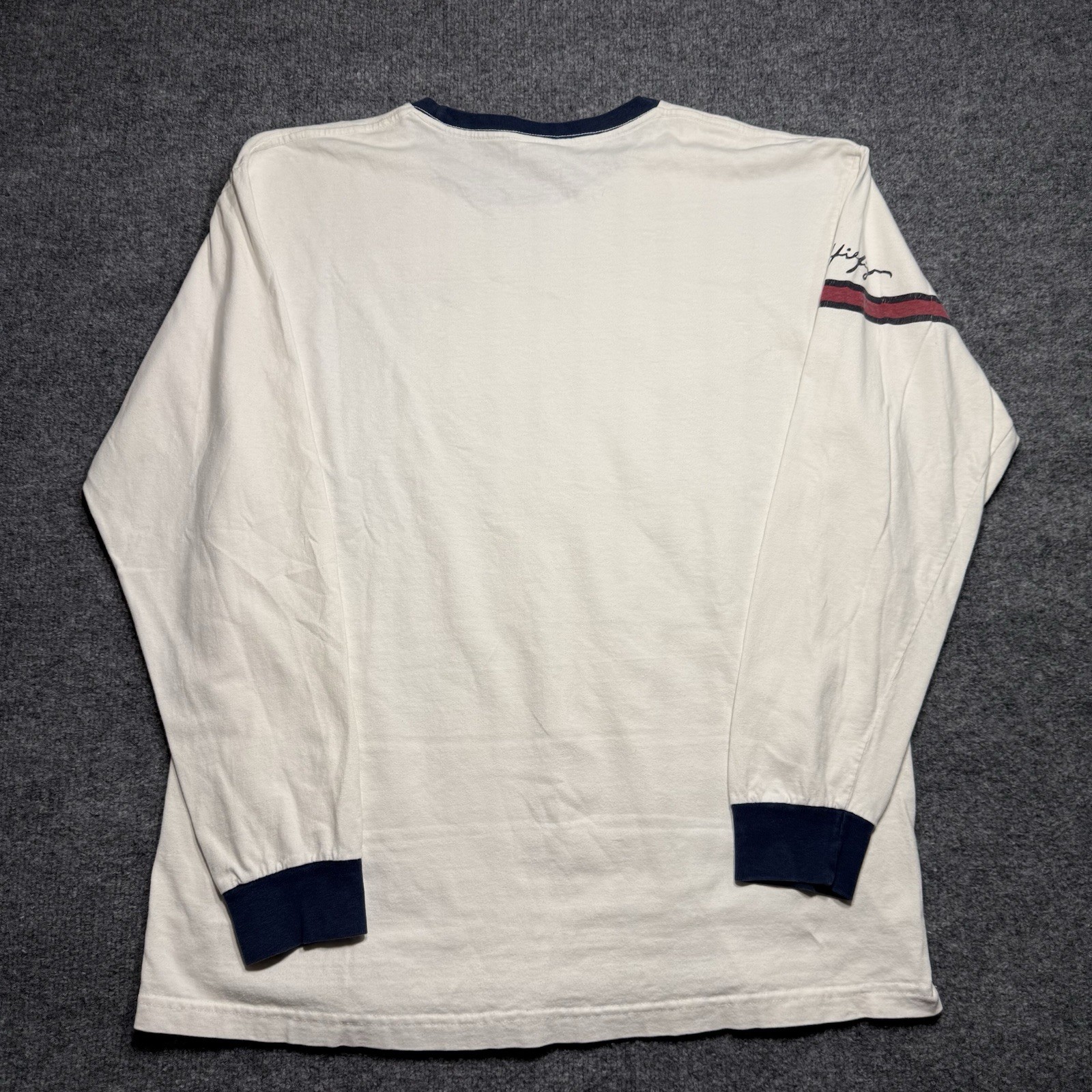 Vintage 1990s Tommy Jeans long-sleeve ringer t-shirt USA Made Size Large gallery