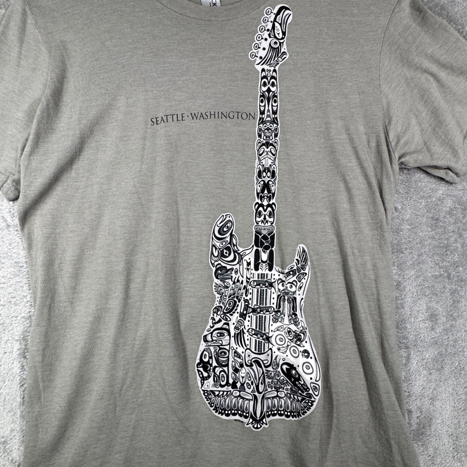 Duck Co Seattle Washington Guitar Graphic T-Shirt Mens Size M gallery