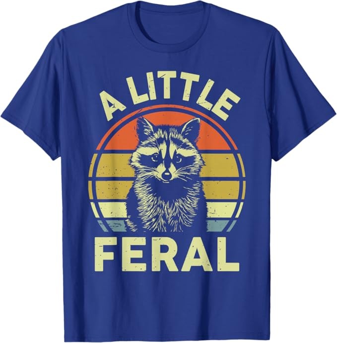 Kids A Little Feral Raccoon Mom Dad Toddler Funny Vintage T-Shirt