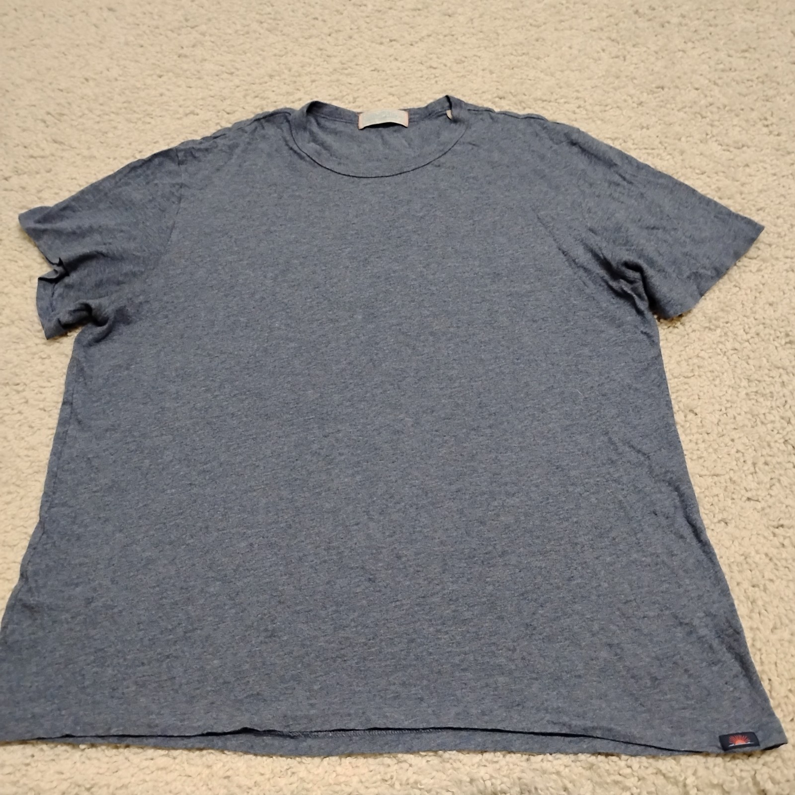 Faherty T Shirt Mens XL Blue Crew Chambray Tees Modal Casual Beach Designer Logo gallery