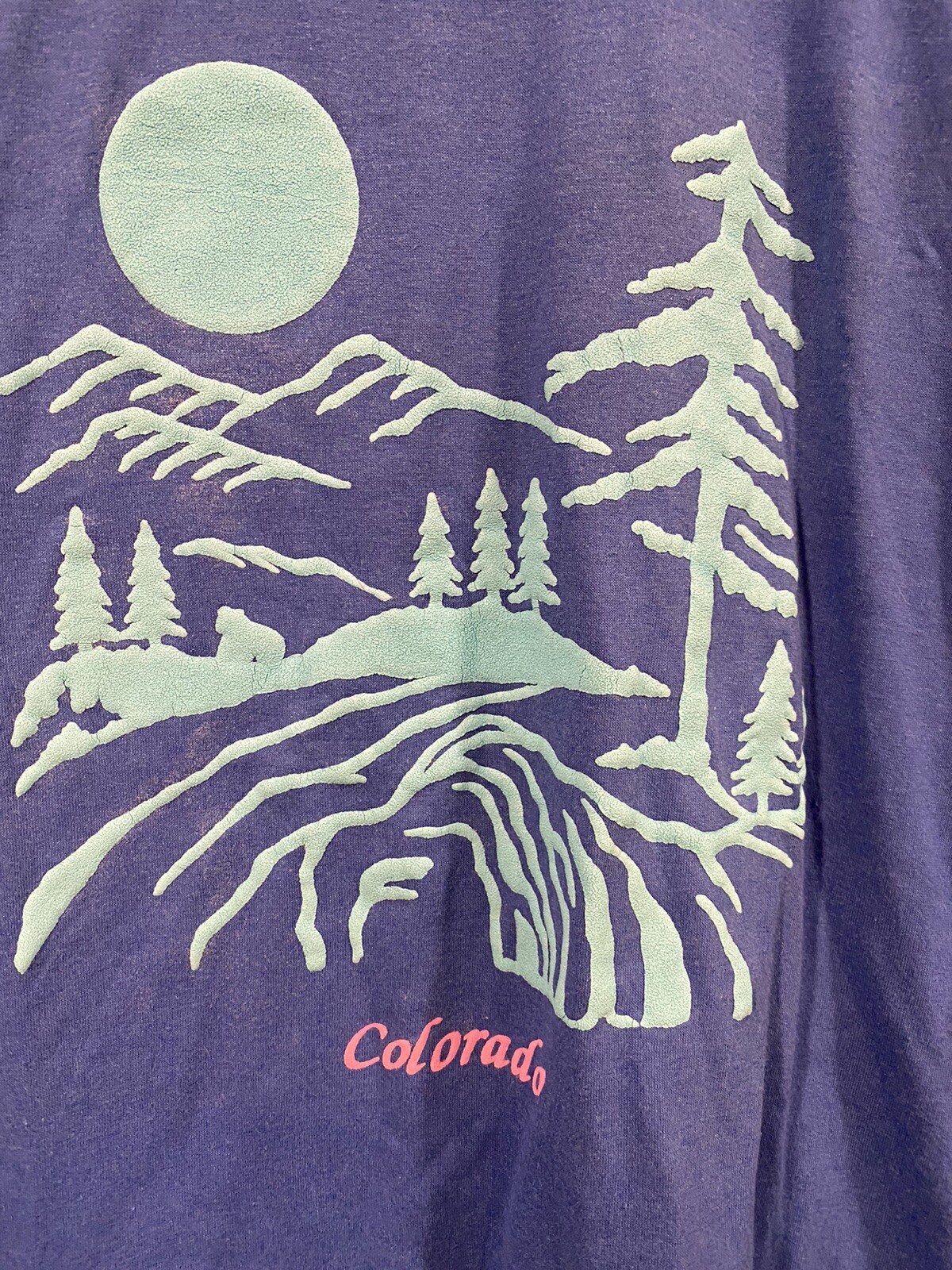 Vtg single stitch colorado t shirt puffy screenprint XL mens teejays gallery