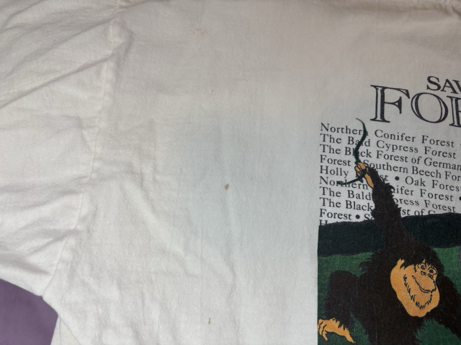 Vintage Save Our Forests Shirt Mens XL White Aussie T Company Heavy Cotton 90s gallery