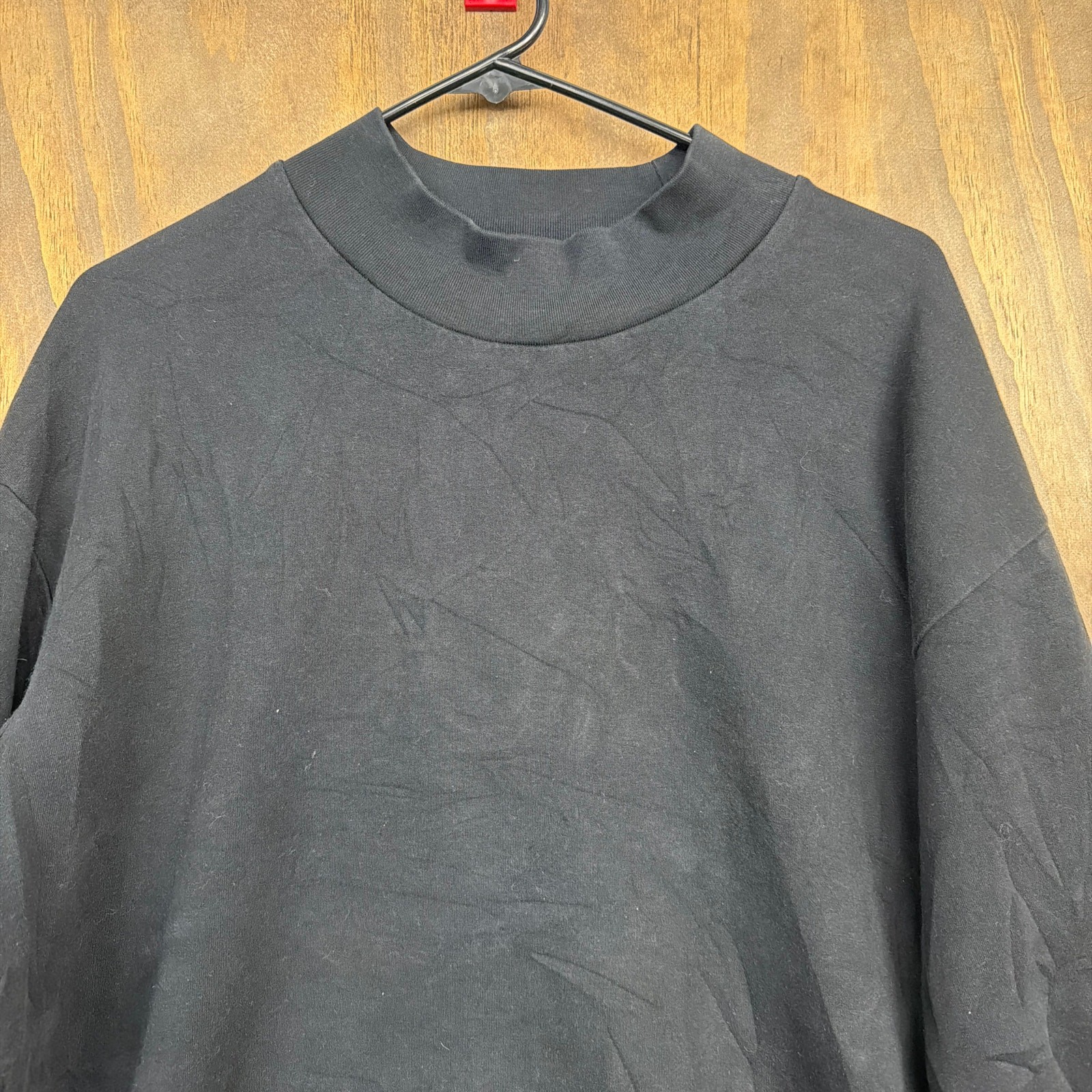 Uniqlo Mens Shirt Black Thick High Neck Stretch Minimalist Dark Academia L gallery