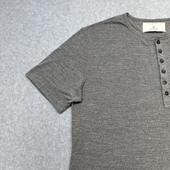7 Diamonds T Shirt Medium Gray Brown Henley Breathable Light Comfort Casual Wear