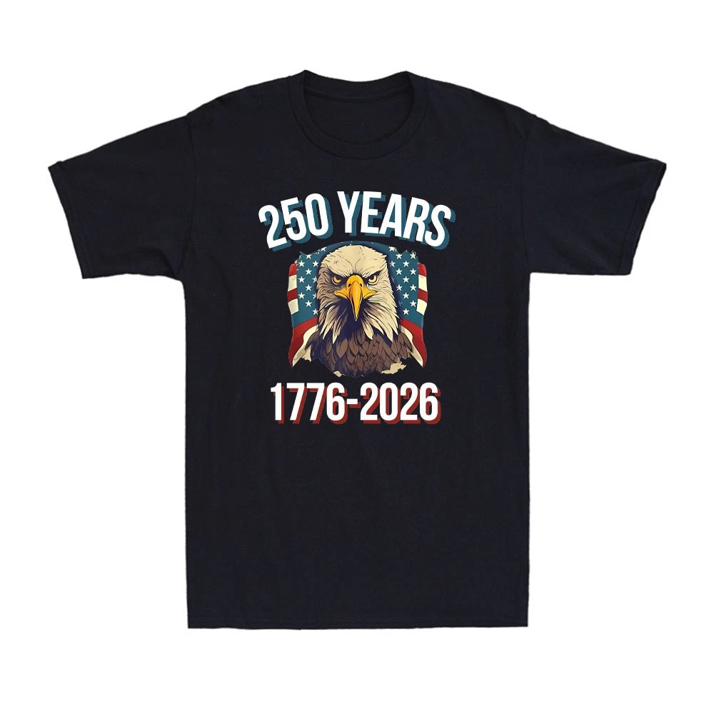 USA 250th Anniversary Eagle 1776 To 2026 Patriotic Art US Flag Black T-Shirt