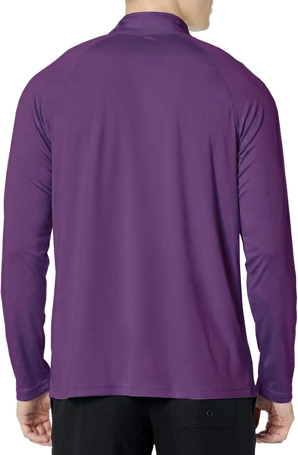 Men's Pullover Sweatshirt UPF 50+ Rash Guard 1/4 Zip Stand Collar Swim Shirt gallery