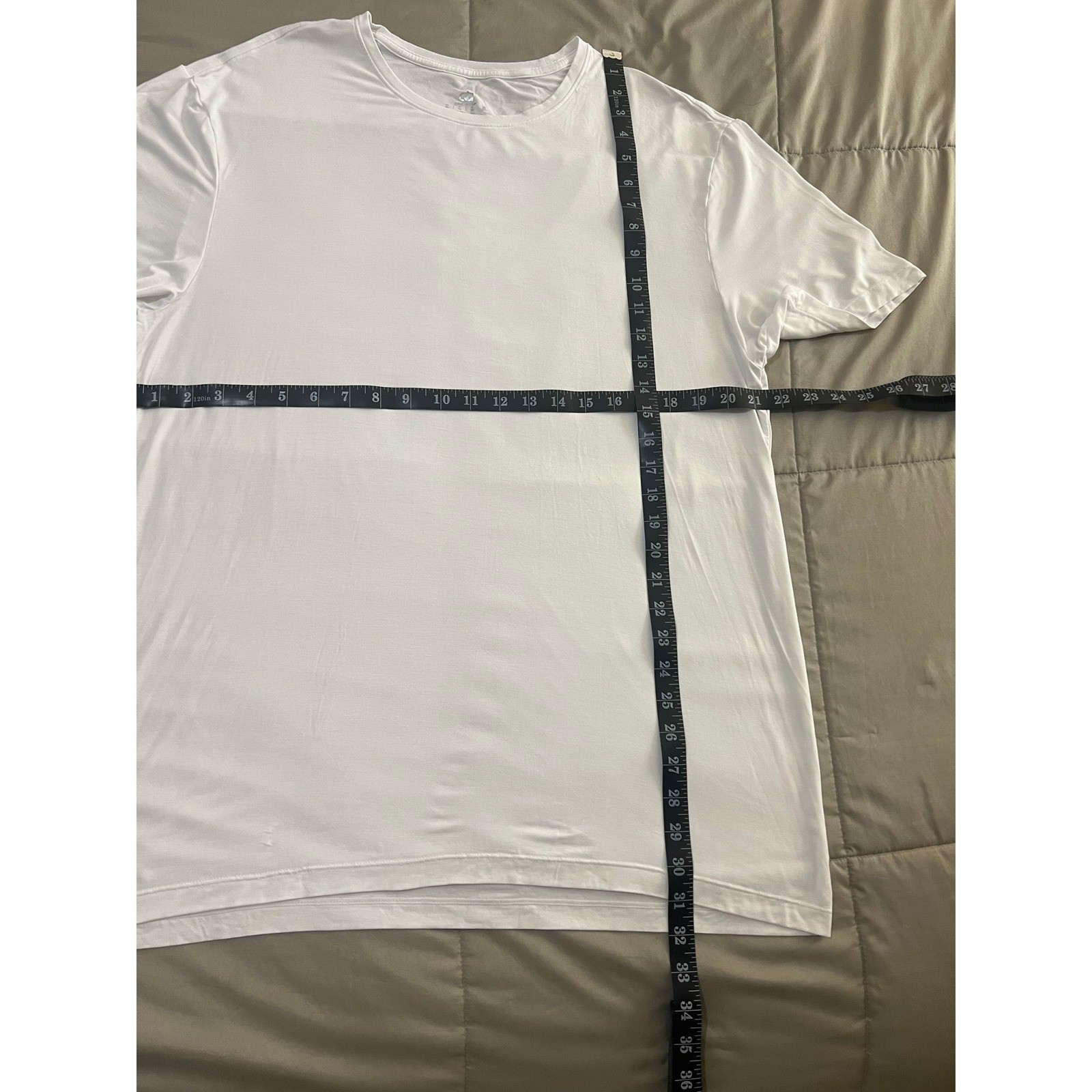 David Archy Mens XL White Bamboo Rayon Spandex Stretch Crewneck T-Shirt (1032) gallery