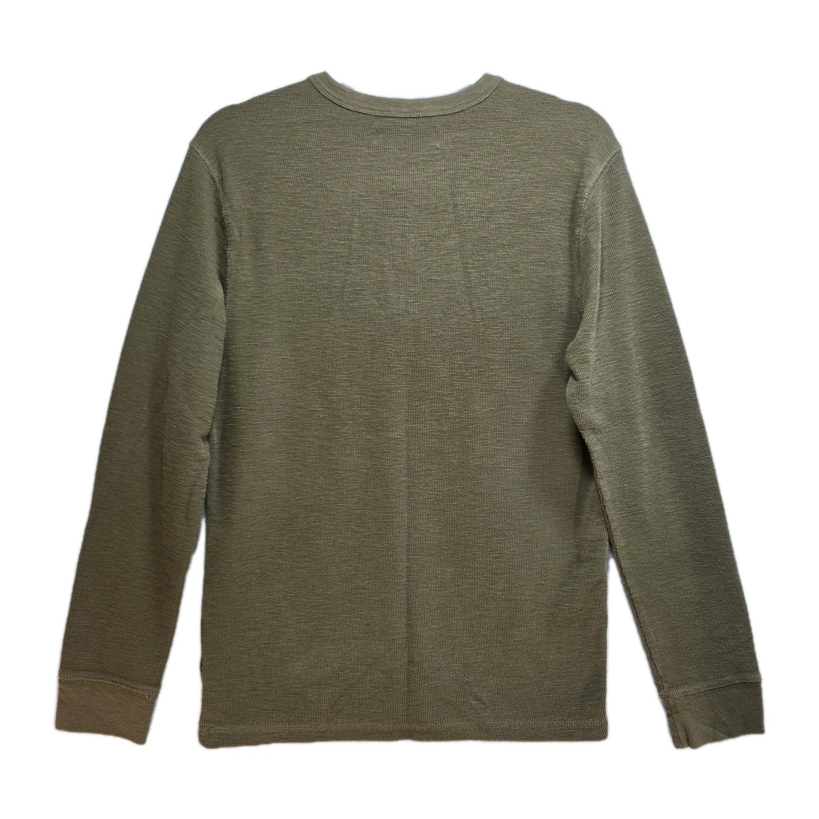 Mutual Weave Waffle Knit Henley Thermal Shirt Mens S Pullover Grunge Olive Green gallery