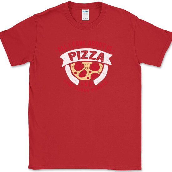 All I Care About Is Pizza And Like 3 People T-Shirt Funny Food Slice Humor Tee gallery