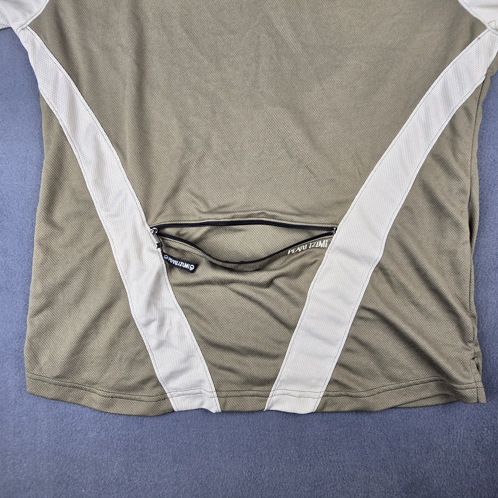 Vintage Pearl Izumi Cycling Shirt Men L Brown 1/4 Zip With Zip Back Pocket gallery