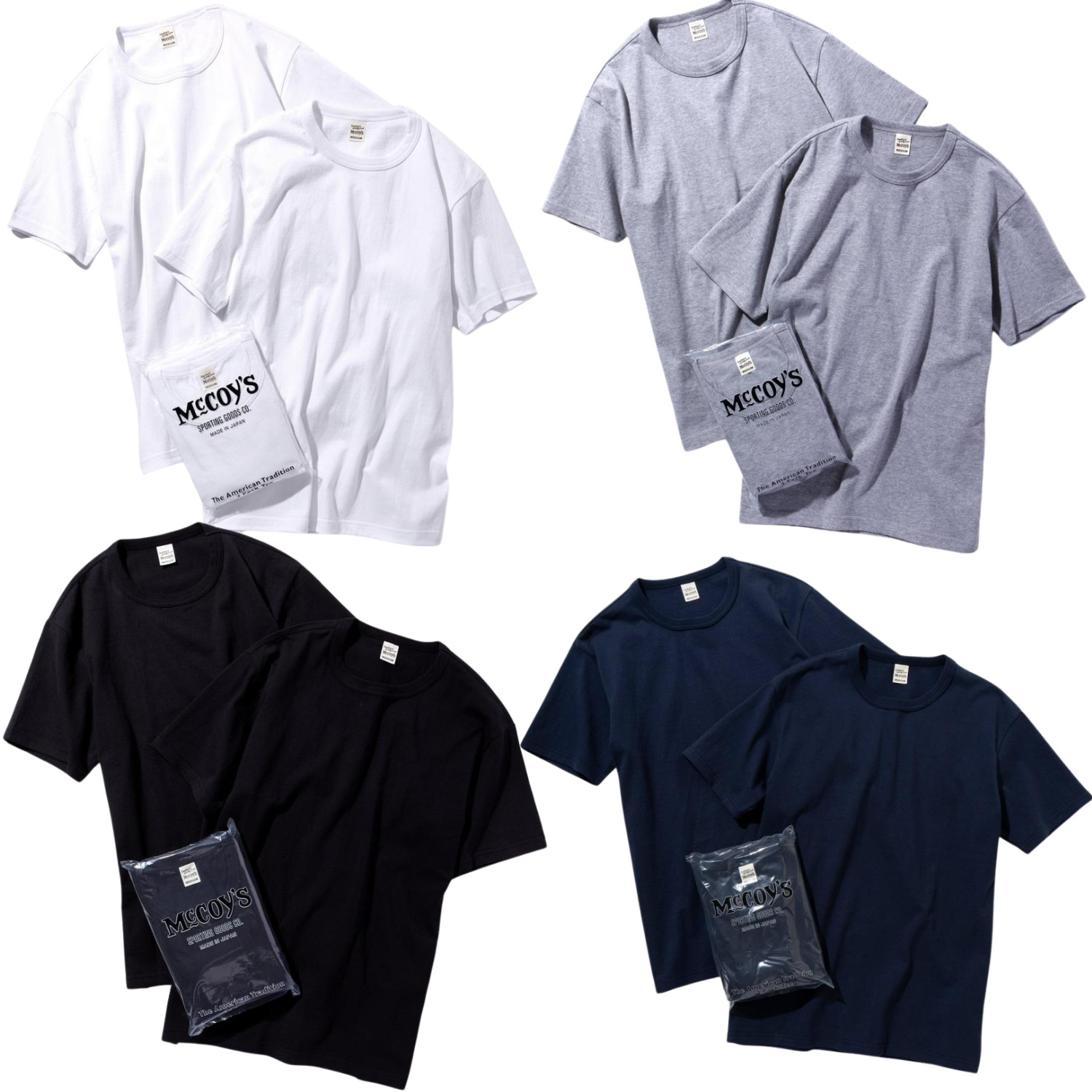 The Real McCoy’s. McCOY’S 2pcs PACK TEE MC20000 Short sleeve T-shirt XS-2XL New