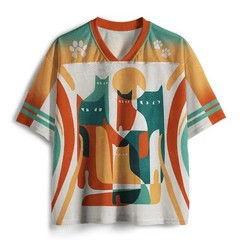 Abstract Felines Mesh Jersey