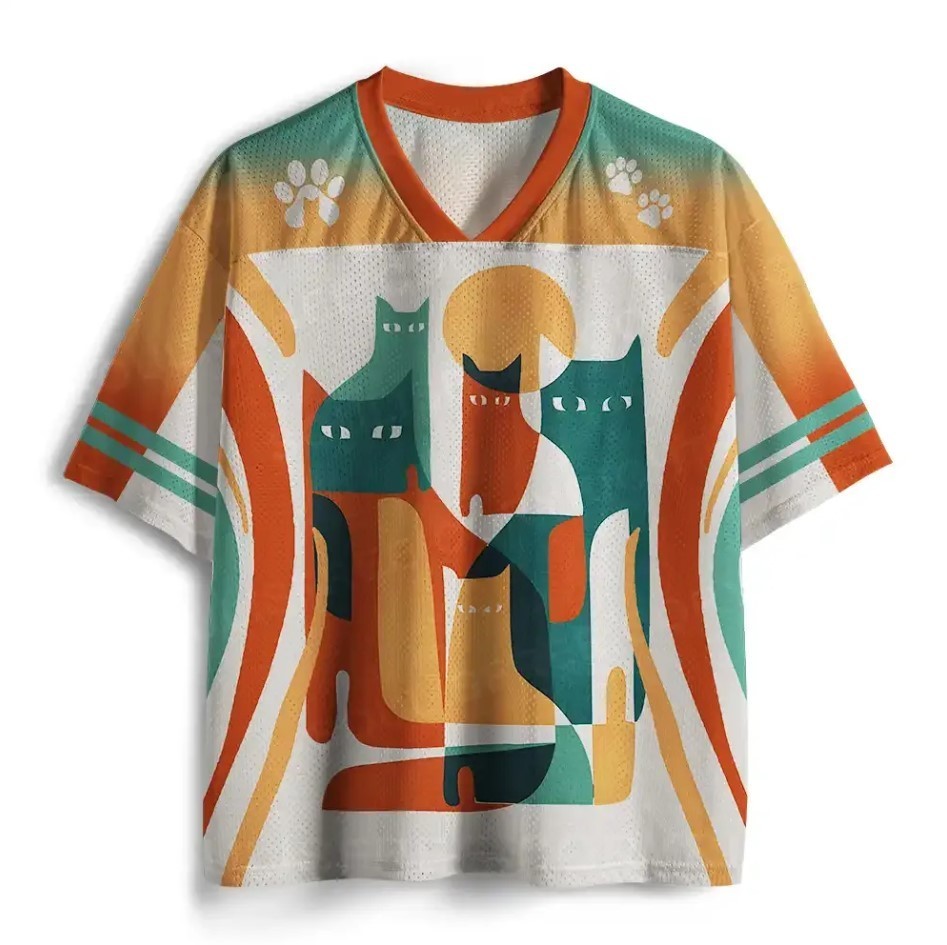 Abstract Felines Mesh Jersey gallery