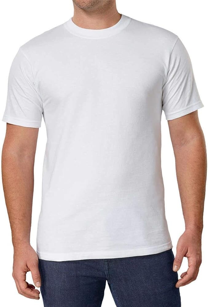 Kirkland Men's 6-pack White 100% Cotton Crew Neck T-Shirts - FREE SHIPPING! gallery