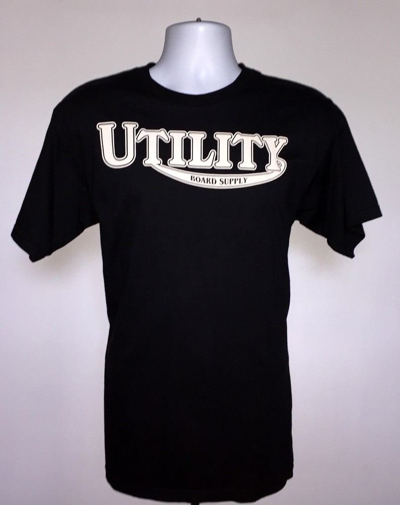 Utility Board Supply Skateboard t shirt Mens medium Black cotton