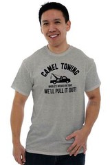 Camel Towing Funny Camel Toe Gym Workout Womens or Mens Crewneck T Shirt Tee