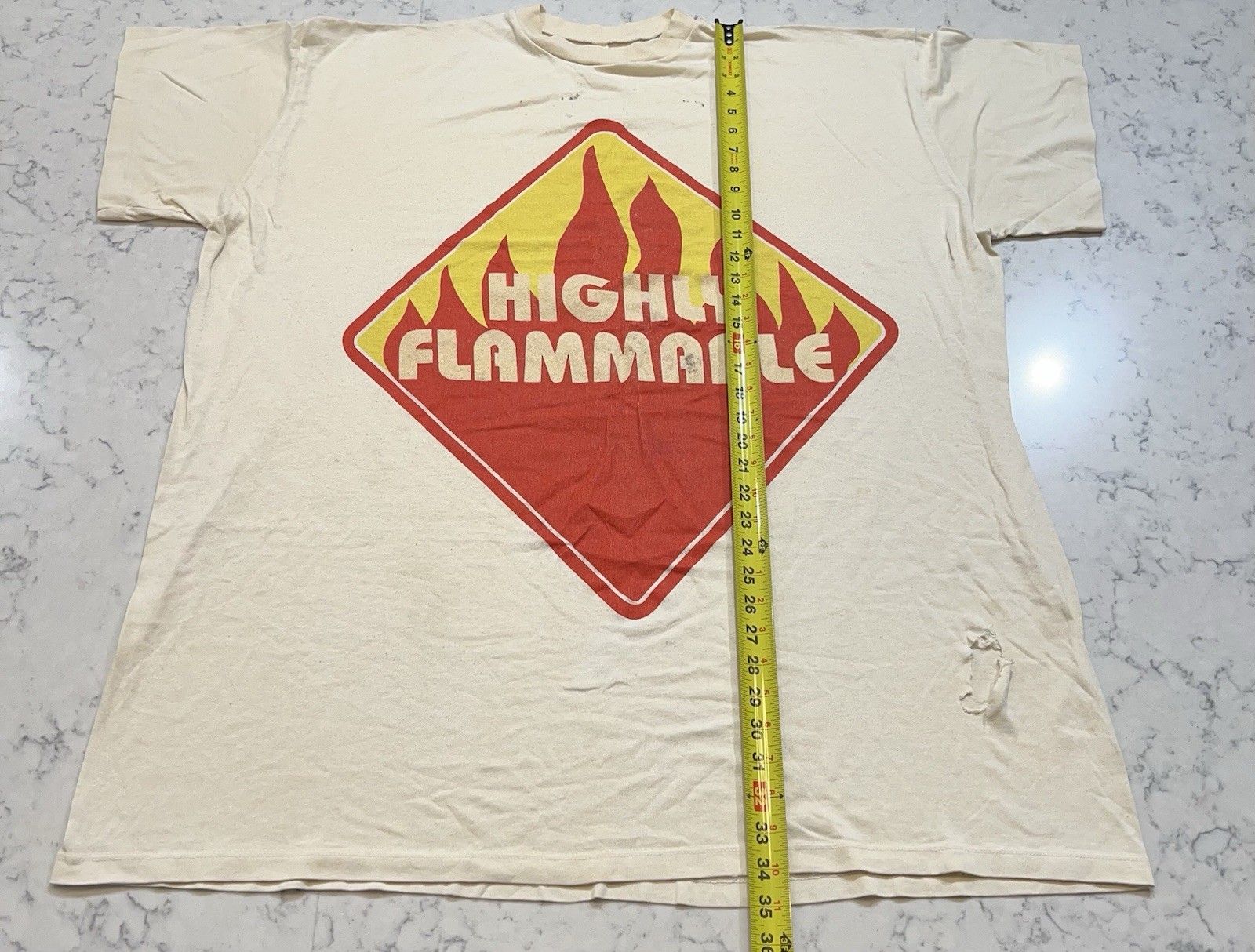 Vintage Highly Flammable Graphic T Shirt One Size Fits All USA Made SingleStitch gallery